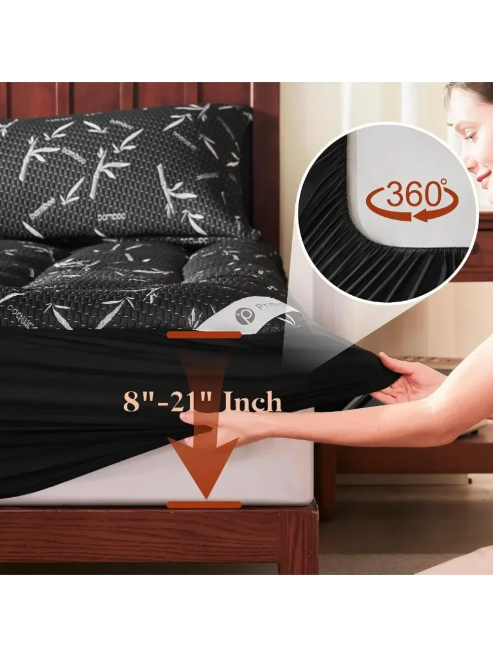 Queen Thick Pillow Top Mattress Topper, 21 Inch Deep Pocket, Soft Waterproof